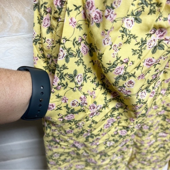 Torrid Dress Womens 2X Yellow Floral Mini Challis Sundress Pockets - Picture 6 of 13
